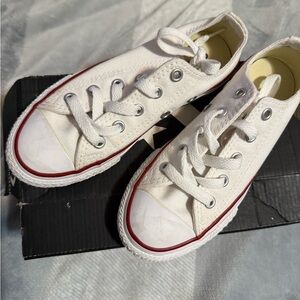 Converse White Kids Sneakers with Red Accents